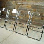 Wonderful Cool Clean Clear Four Lucite Folding Chairs With Nice Glassy Made Concept With Black Frame Made Of Iron 150x150 
