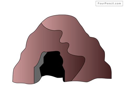 How To Draw Cave For Kids Step By Step Drawing Tutorial Draw Cave For