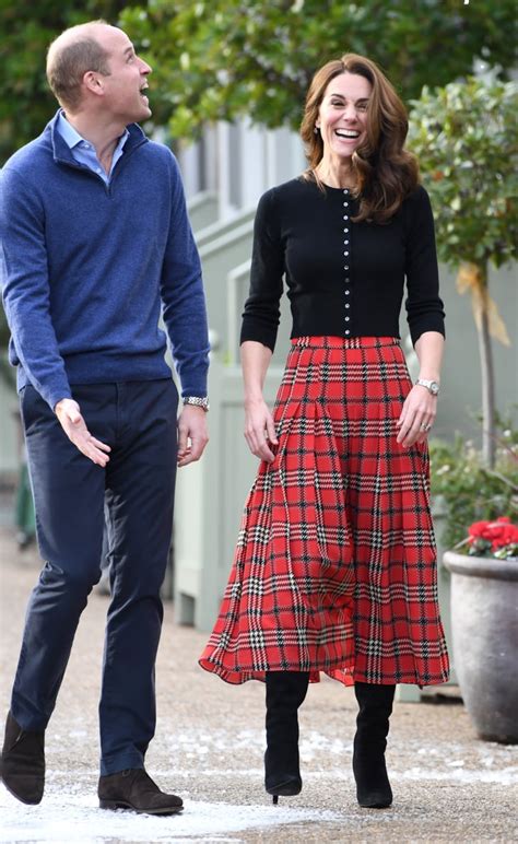 Kate Middletons Plaid Midi Skirt December 2018 Popsugar Fashion Photo 32