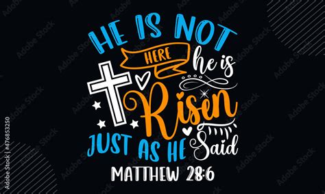 He Is Not Here He Is Risen Just As He Said Matthew 286 Christian