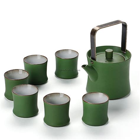 Chinese Green Bamboo Porcelain Tea Set Umi Tea Sets