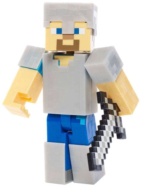 Minecraft Survival Mode Iron Armor Steve 5 Action Figure Mattel Toys Toywiz