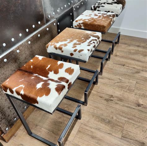 Bar Stool Cowhide Topped Bespoke Custom Made Counter Top Etsy In