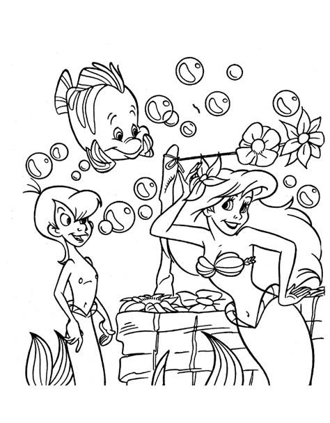 Ariel And Sisters Coloring Pages Clip Art Library