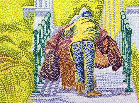 Watercolors Pointillism By Judy Lewloose Syndic