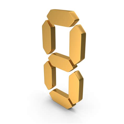 Digital Number 8 Icon Gold Png Images And Psds For Download Pixelsquid