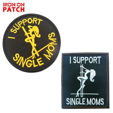 I Support Single Moms Tactical Patch Personality 3d Embroidered Applique Hook And Loop Clothing