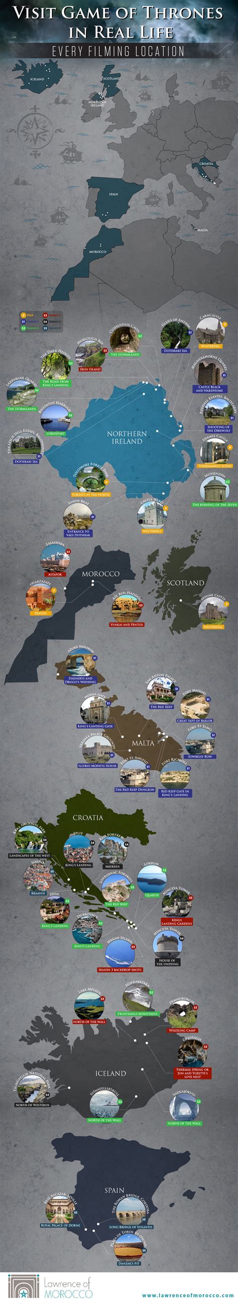 A Map Of Every Game Of Thrones Filming Location