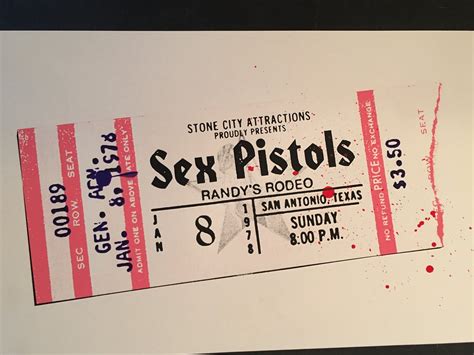 Sex Pistols Randys Rodeo Ticket Stub Print Billy Perkins