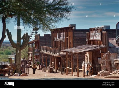 Ghost Town Of Goldfield At Apache Trail Superstition Mountains Near