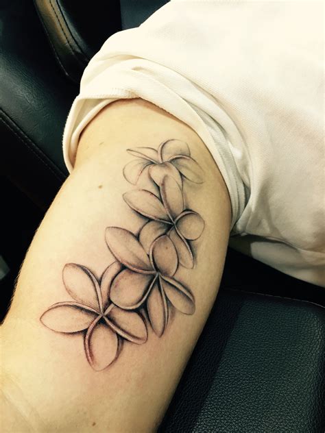 Small frangipani flower tattoo design. Contact & Bookings | Plumeria tattoo, Frangipani tattoo ...