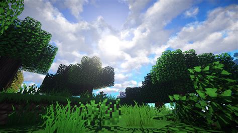 Download Sky Grass Forest Mojang Video Game Minecraft Hd Wallpaper