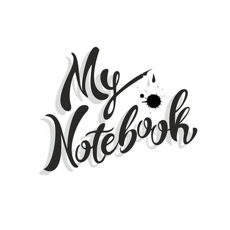 Mi Cuaderno Letras Con Estilo Diseño Para Portada De Cuaderno Pluma