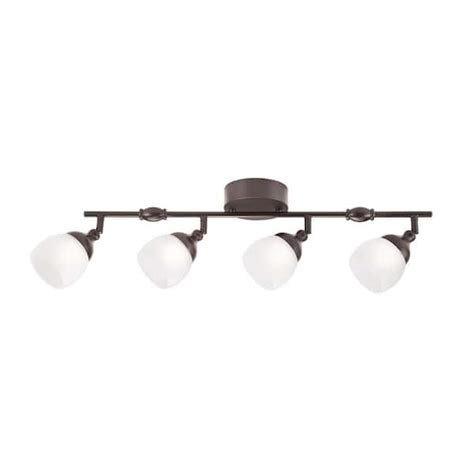 Hampton Bay 4 Light Bronze Dimmable Fixed Track Lighting Kit With