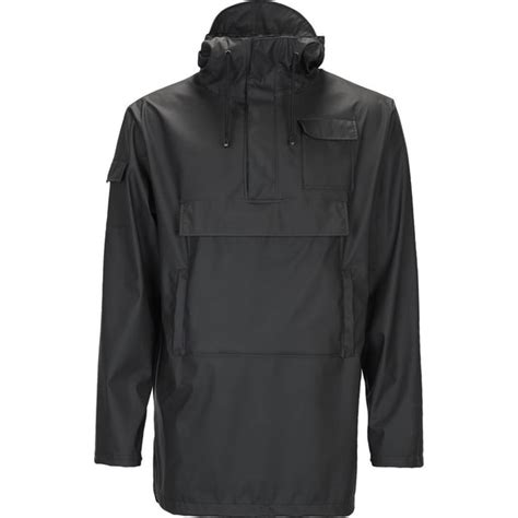 Rains Waterproof Camp Anorak Jacket In Black Sportique