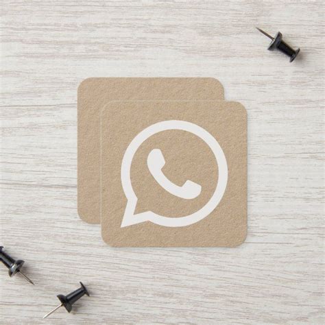 Whatsapp Logo Social Media Rustic Brown Kraft Calling Card Zazzle