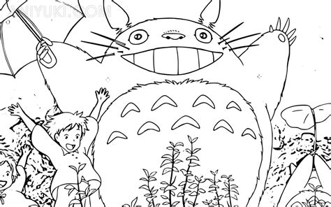 Totoro Coloring Pages Aniyuki Anime Portal