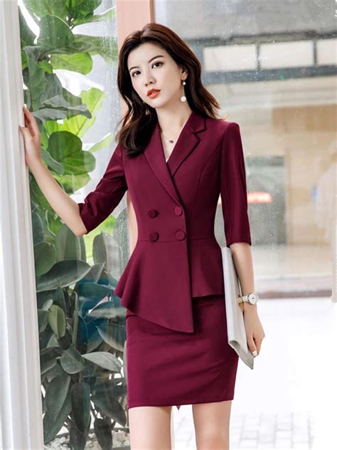 Office Uniform Designs For Women Business Suits With Skirt And Jacket
