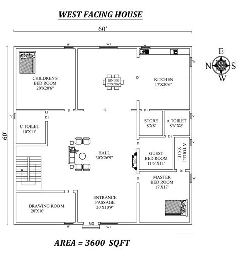 X Spacious Bhk West Facing House Plan As Per Vastu Shastra