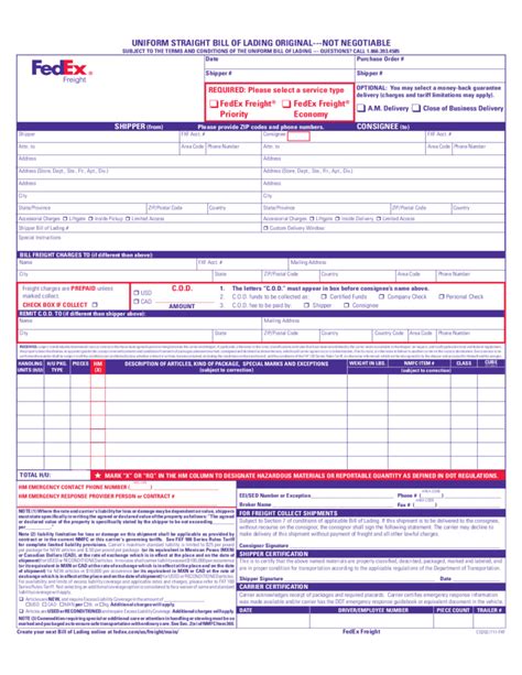 Bill of lading forms are the receipts that carriers issue as a way or sign of confirmation that a specific list of goods have already been placed in the conveyance. Uniform Straight Bill of Lading Free Download