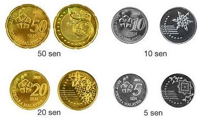 Ada 4 koin untuk ringgit malaysia ( 5sen , 10sen , 20sen dan 50sen ) matematik tahun satu: Bab 7 : Wang