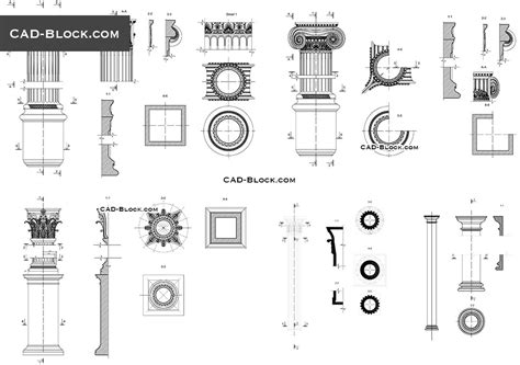 Classical Architectural Orders Cad Blocks Autocad Drawings Free