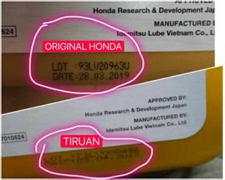 In order to protect your car from internal damages, it is beneficial to use only specified engine oil by the manufacturers. HONDA GENUINE FULLY SEMI SYNTHETIC ENGINE OIL MInyak Hitam ...