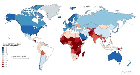 Country Gdp Ppp Per Capita And World Average Ratio R Mapporn