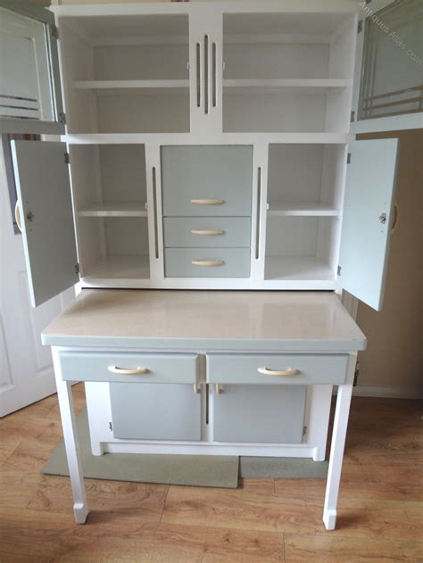 Cream and blue 1950s retro kitchen pantry. Antiques Atlas - Kitchen Larder Cabinet 1950s