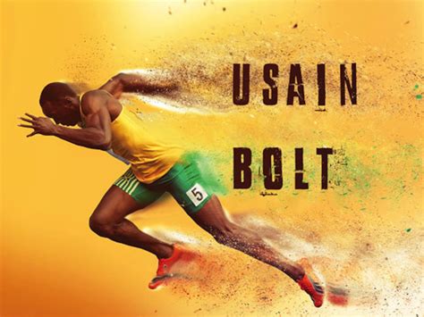 Usain Bolt Poster Running Fast Lightning Art Print 24x18 Etsy Uk