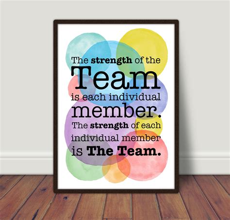 Teamwork Print Inspiring Quotes Staff Room Print Office Etsy In 2020