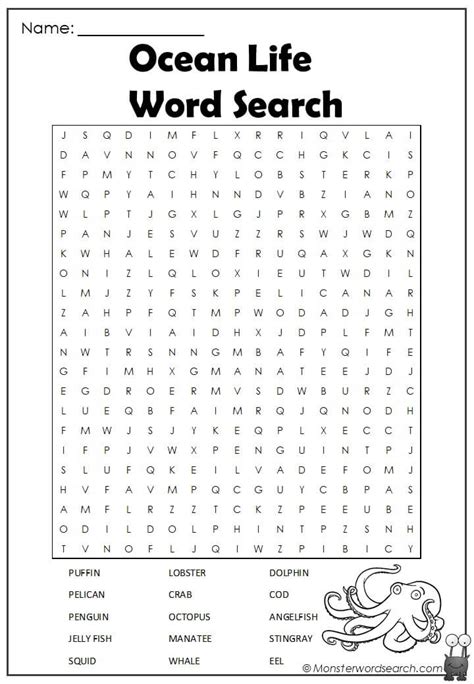 Ocean Word Search Printable Printable Word Searches