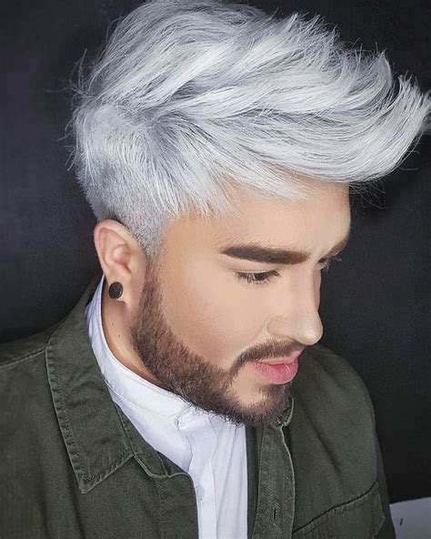 25 Bleached Hair Color Ideas For Men White Silver Platinum Etc