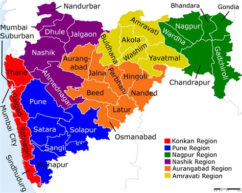 List Of Districts In Maharashtra District Map Area Population