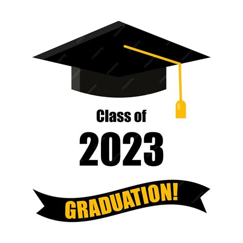 Premium Vector Class Off 2023 Education Concept Graduation Cap 2023