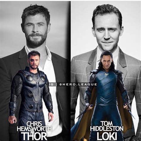 Chris Hemsworth Thor Tom Hiddleston Loki Marvel Dc Marvel