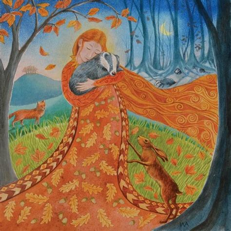 Mabon Mother Hug Solstice Art Pagan Art Autumnal Equinox