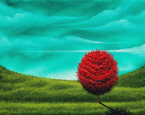 Bing Art By Rachel Bingaman Red Tree Landscape Painting Original Art