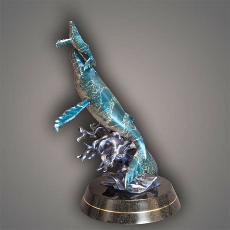 Gorgeous Bronze Humpback Whale Sculpture Figurine Statue Aquatic Ocean