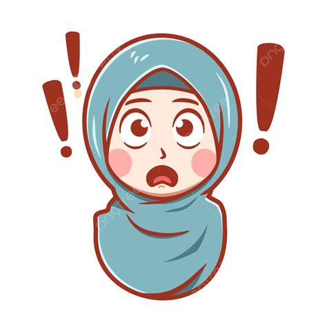 Muslim Girl Wearing Hijab Shocked Girl Hijab Shock Png Transparent