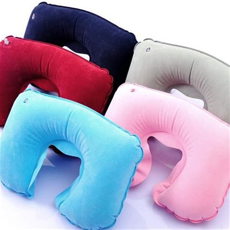 Free Shipping 1pc U Shaped Travel Pillow Car Air Flight Inflatable Pillows Neck Support Headrest