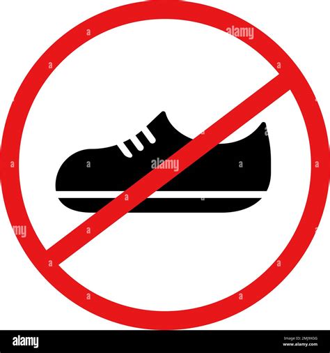 No Shoes Strictly Prohibited Sign Shoes And Stop Mark Editable Vector