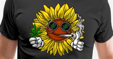 Hippie Sunflower Weed Stoner Mens Premium T Shirt Spreadshirt