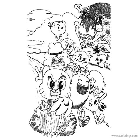 The Amazing World Of Gumball Coloring Pages Gumball Watterson