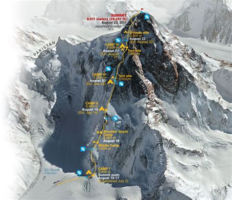 International 2011 K2 North Pillar Expedition Climbed North Ridge Of