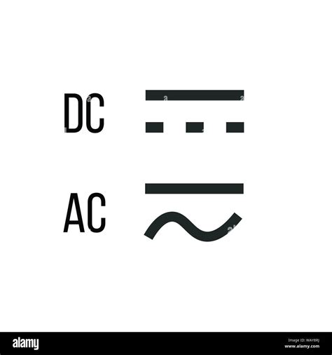 Direct And Alternating Current Dc And Ac Symbol Sign Vector