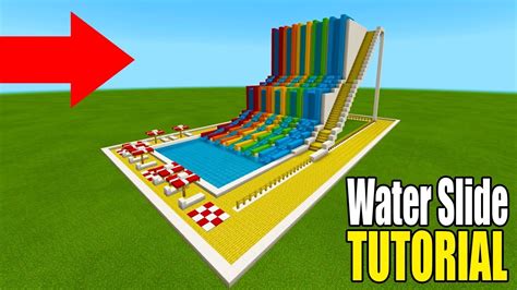 Minecraft How To Make A Rainbow Waterslide In Minecraft Water Park