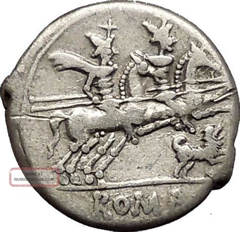 Roman Republic 146bc Dioscuri Gemini Twins Horses Dog Ancient Silver