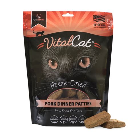 Vital Essentials Freeze Dried Raw Pork Mini Patties Entree Cat Food