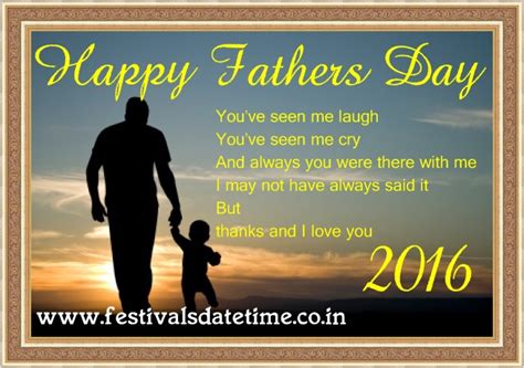 This day celebrates fatherhood and male parenting. 2016 Father's Day Date 19 June 2016 - Festivals Date and ...